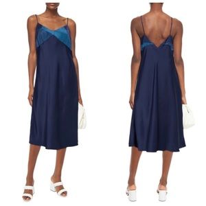 Ba&Sh Midnight Blue on Blue Slip Dress EUC L (8-10)